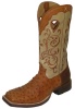 Twisted X MRSL011 for $399.99 Men's' Gold Buckle Western Boot with Brandy FQ Ostrich Leather Foot and a New Wide Toe